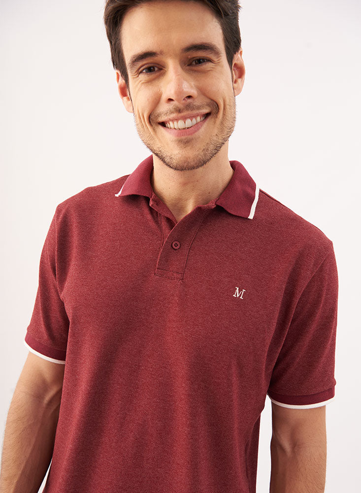 Camiseta Tipo Polo Hombre Color Beige – Moft