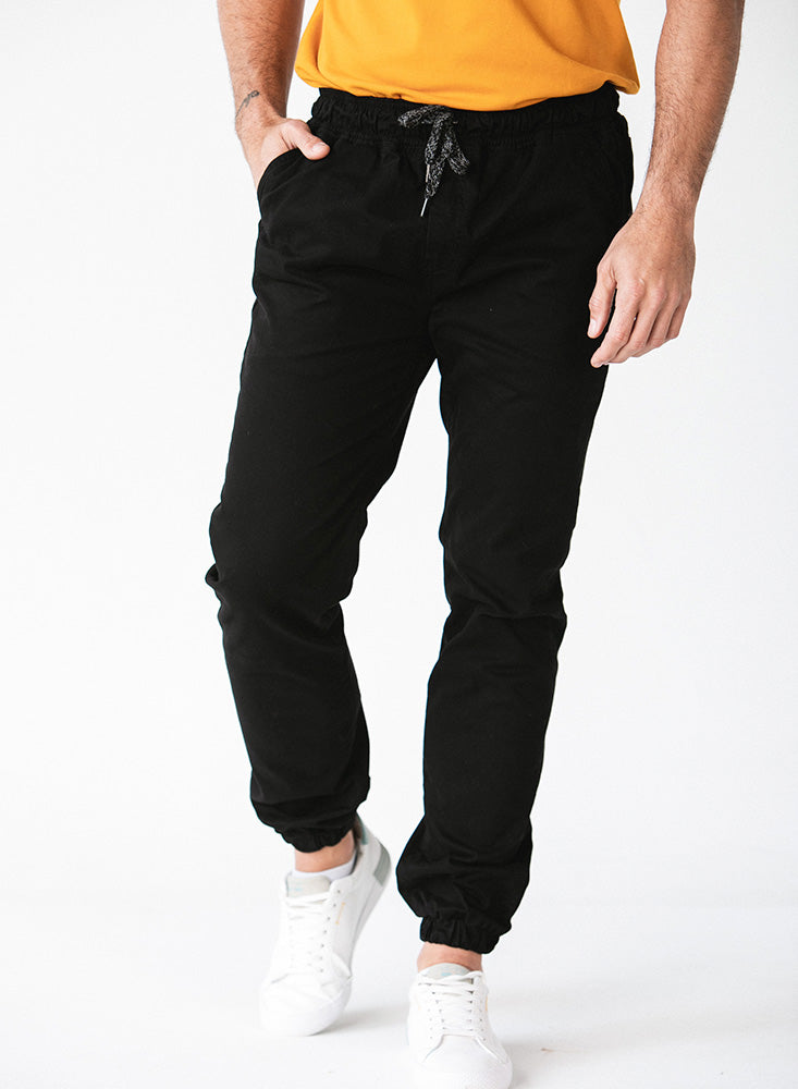 DEOTSY Print Jeans Men Drawstring Waist Jogger Jeans (Color : Black, Size :  S) : Buy Online at Best Price in KSA - Souq is now : Fashion