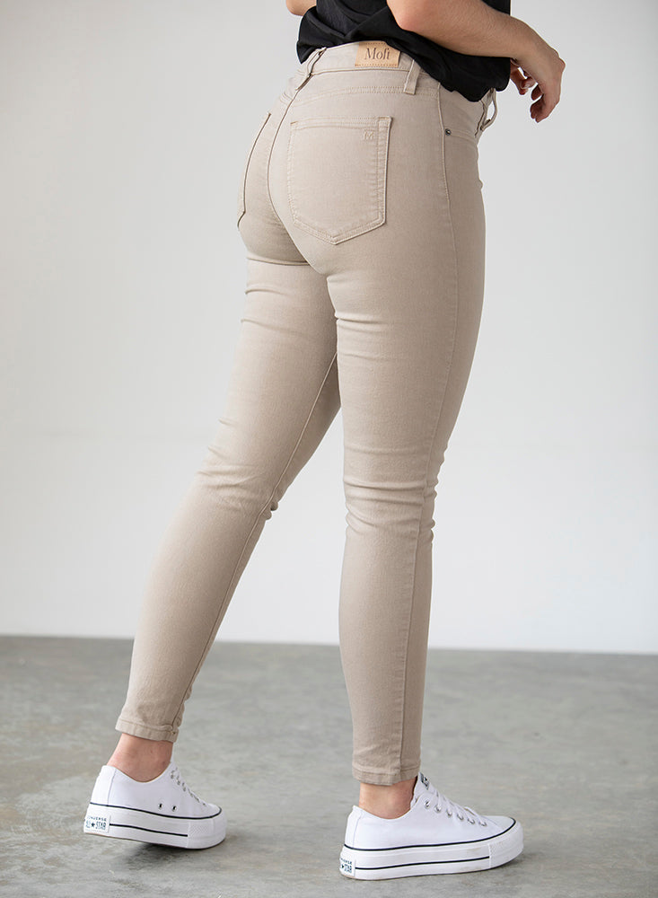 Pantalón Mujer Jegging Color Beige – Moft